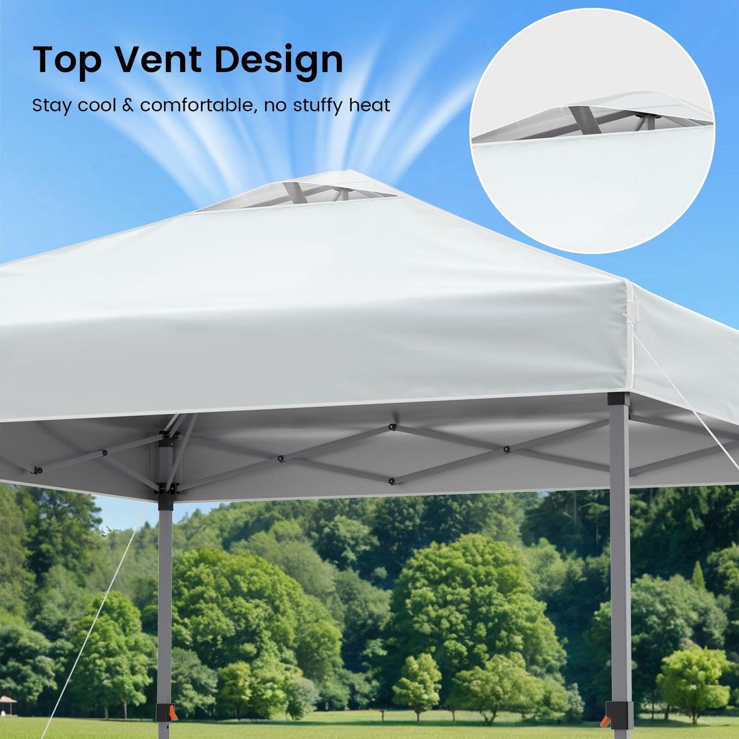 Raynesys Pop Up Canopy Tent with Sidewalls, 10x10ft 10 Person Party Tent One Push Setup, Portable Gazebo Outdoor Sun Shade for Events, Parties, Camping, Commercial, Silver Coated Top, White