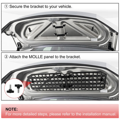 TRUCFUSION Front Trunk Molle Panels Compatible with Tesla Cybertruck 2023-2025, Aluminum Alloy Tools Organizer