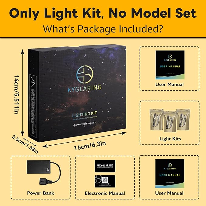 Kyglaring LED Light Kit Compatible with Lego Hogwarts Castle The Great Hall 76435 Building Blocks Upgraded Lighting Accessories for 76435 Model Set Lights Only (Model Not Included) Classic Version