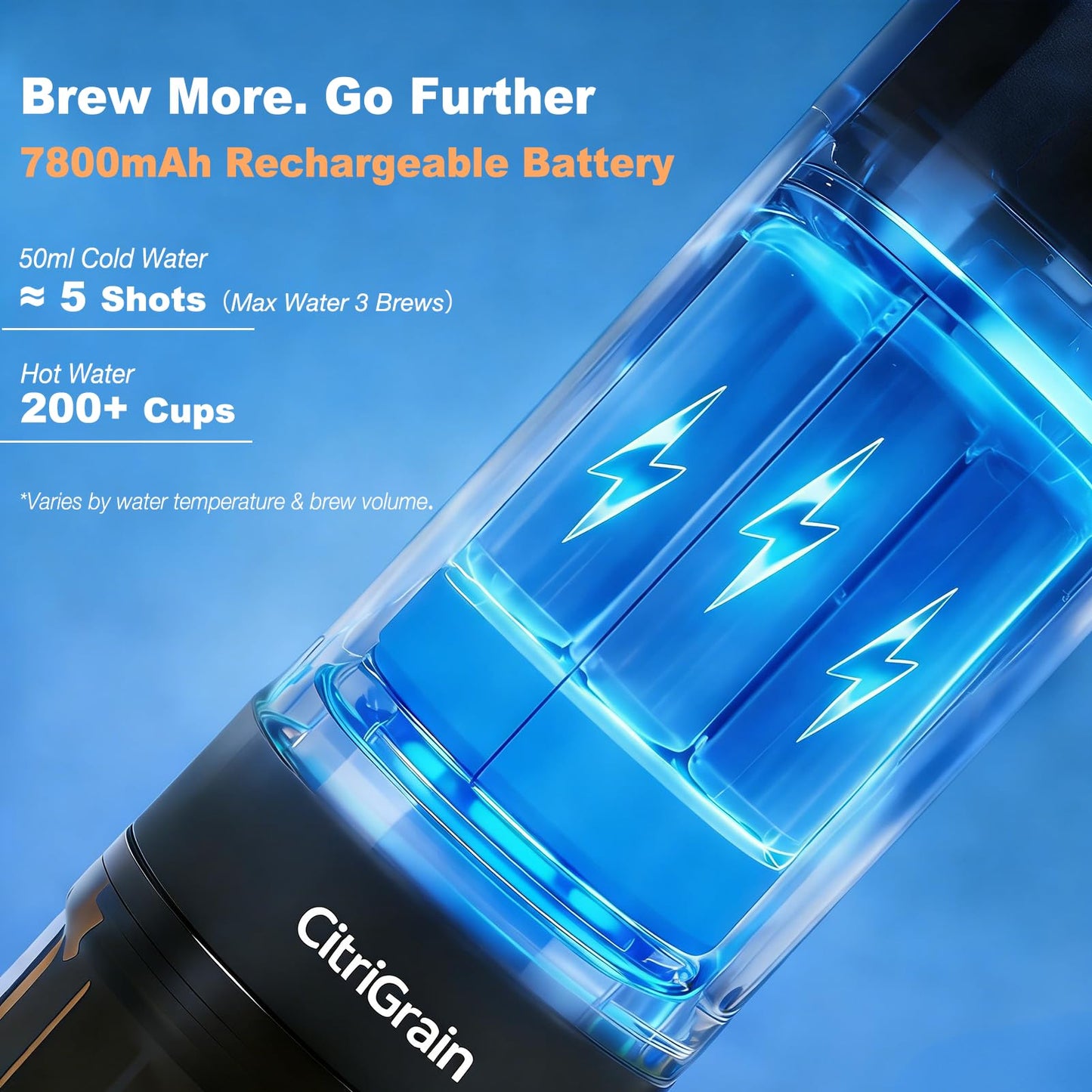 Citrigrain Portable Espresso Machine, Self-Heating Travel Coffee Maker with Fast Charging USB-C & Carrying Bag & Stand, for Ground Coffee & NS Capsules, for Camping, Hiking, RV, Office