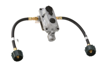 Flame King 40 Lb Propane Tank + Auto Changeover LP Gas Regulator for RVs/Trailers