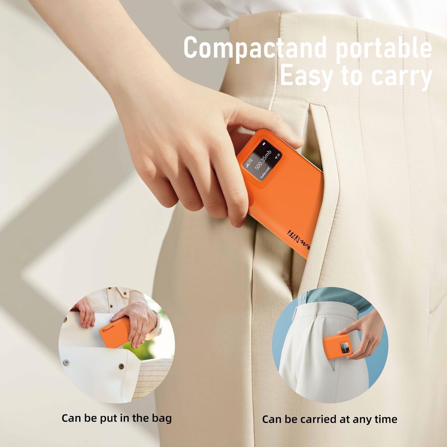 RoamWiFi 4G LTE WiFi Hotspot Router, Portable Mobile Hotspot Device for International Travel, Pocket WiFi No SIM Card Needed, Connect 10 Devices, 10GB Local Data Included, 170+ Countries Coverage