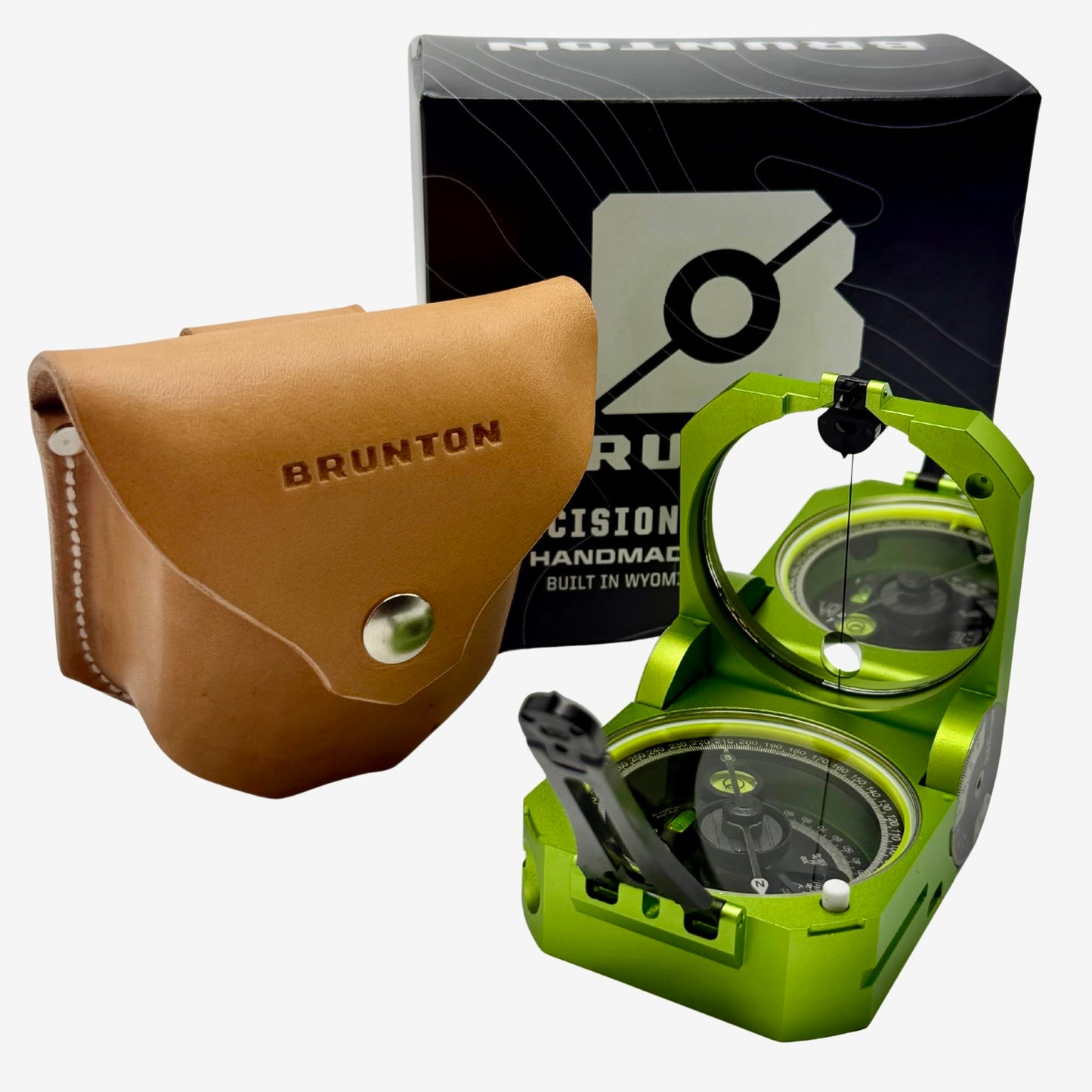 Brunton GEO Pocket Transit, Green - Professional Geologist Compass with Clinometer for Strike and Dip, Induction Damped Needle, and Sapphire Jewel Bearing, Made in USA