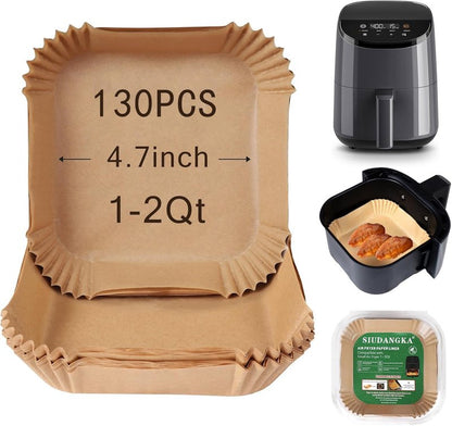 Small Air Fryer Liners Disposable Compatible with COSORI 2.1 Qt Air Fryer, 130 PCS Mini Air Fryer Liners Parchment Paper Baking Sheet for COSORI 2.1 Qt Accessories