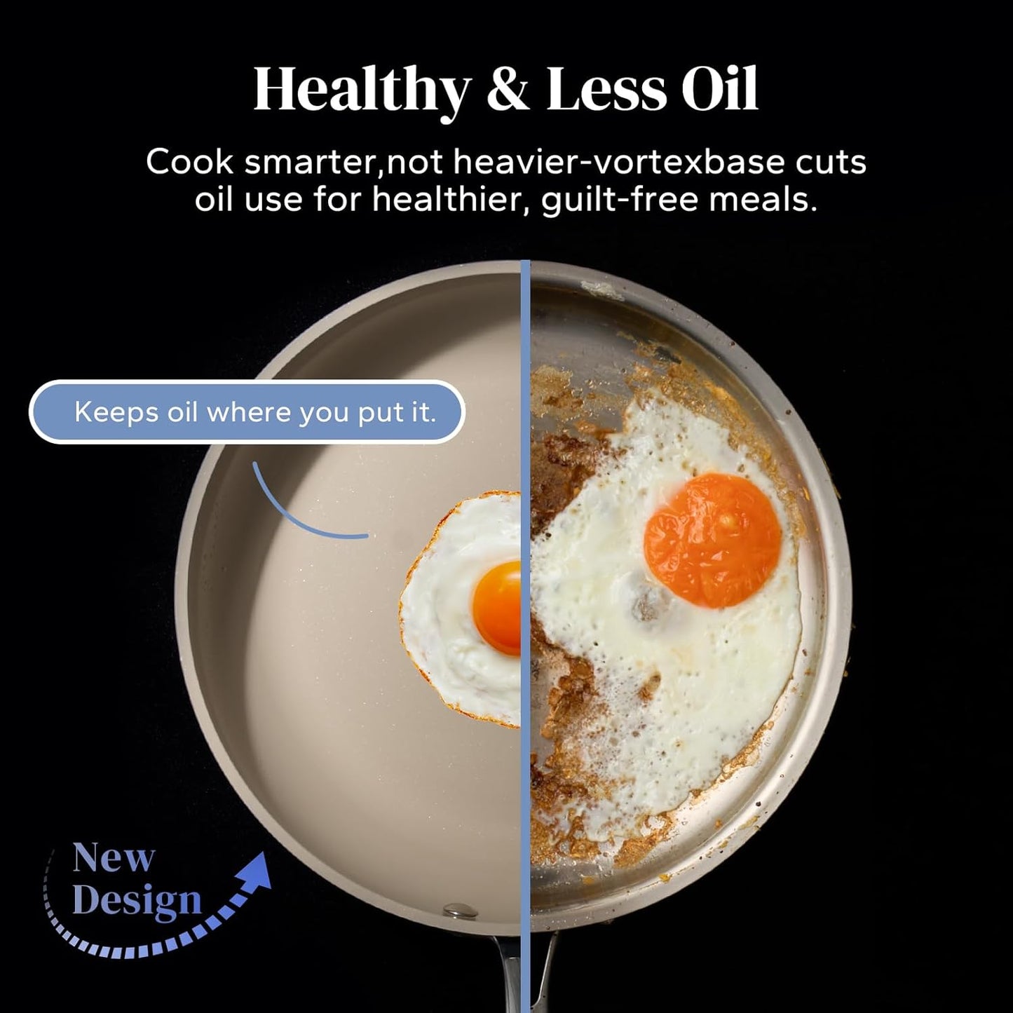Redchef Nonstick Ceramic Frying Pan - Stay Cool Handle, PFOA & PFAS Free | 8" Beige Induction Skillet