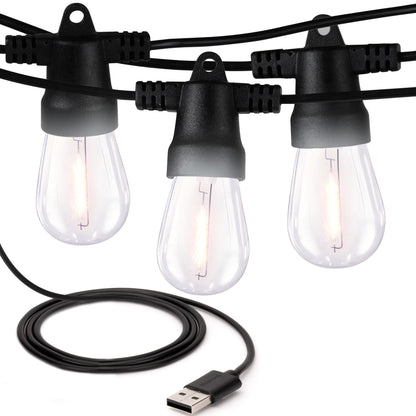 Brightech Bundle Ambience Pro USB Powered String Lights - 24 Ft + 4-Pack 10FT String Light Poles