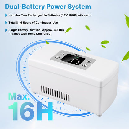 Portable Insulin Cooler Travel Case - Large Capacity Diabetic Insulin Refrigerator with Digital Thermostat (0°-18°), LCD Display, for Insulin Pens Storage, Car/Home/Power Bank Compatible,FAA-Compliant