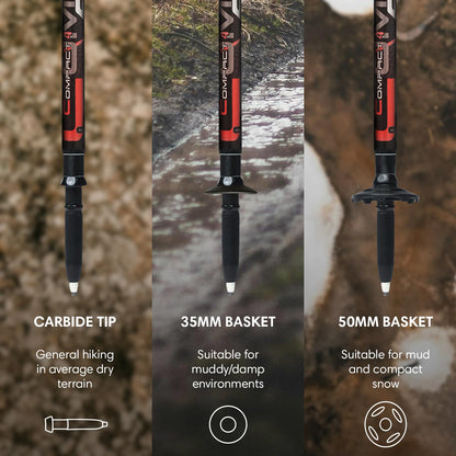 Fizan Compact 4 Trekking Poles – Ultralight, Backpacking, Thru Hiking Poles, Adjustable, Collapsible, Customized Fit, Cork Grips, Aluminum Walking Sticks (Black/EVA Cork)