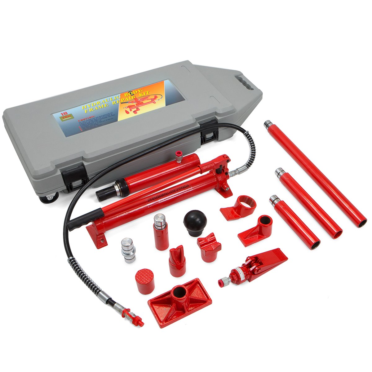 XtremepowerUS 10-Ton Porta Power Hydraulic Jack Ram Automotive Car Autobody Frame Repair Power Tool Loadhandler Equipment with Case
