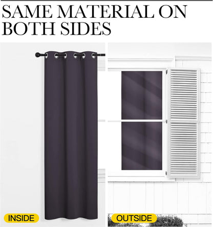 NICETOWN Blackout Curtains - Greyish Purple Thermal Insulated Drapes | 78 Inches Long, 2 Panels, 55 Inches Wide