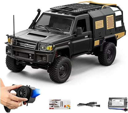 YIKESHU Remote Control Car 1/12 Scale 4WD Off-Road Rc Cars with LED Lights 2-Speed 2.4GHz Proportional Control All Terrain RTR Hobby Toy for Adults (Black)