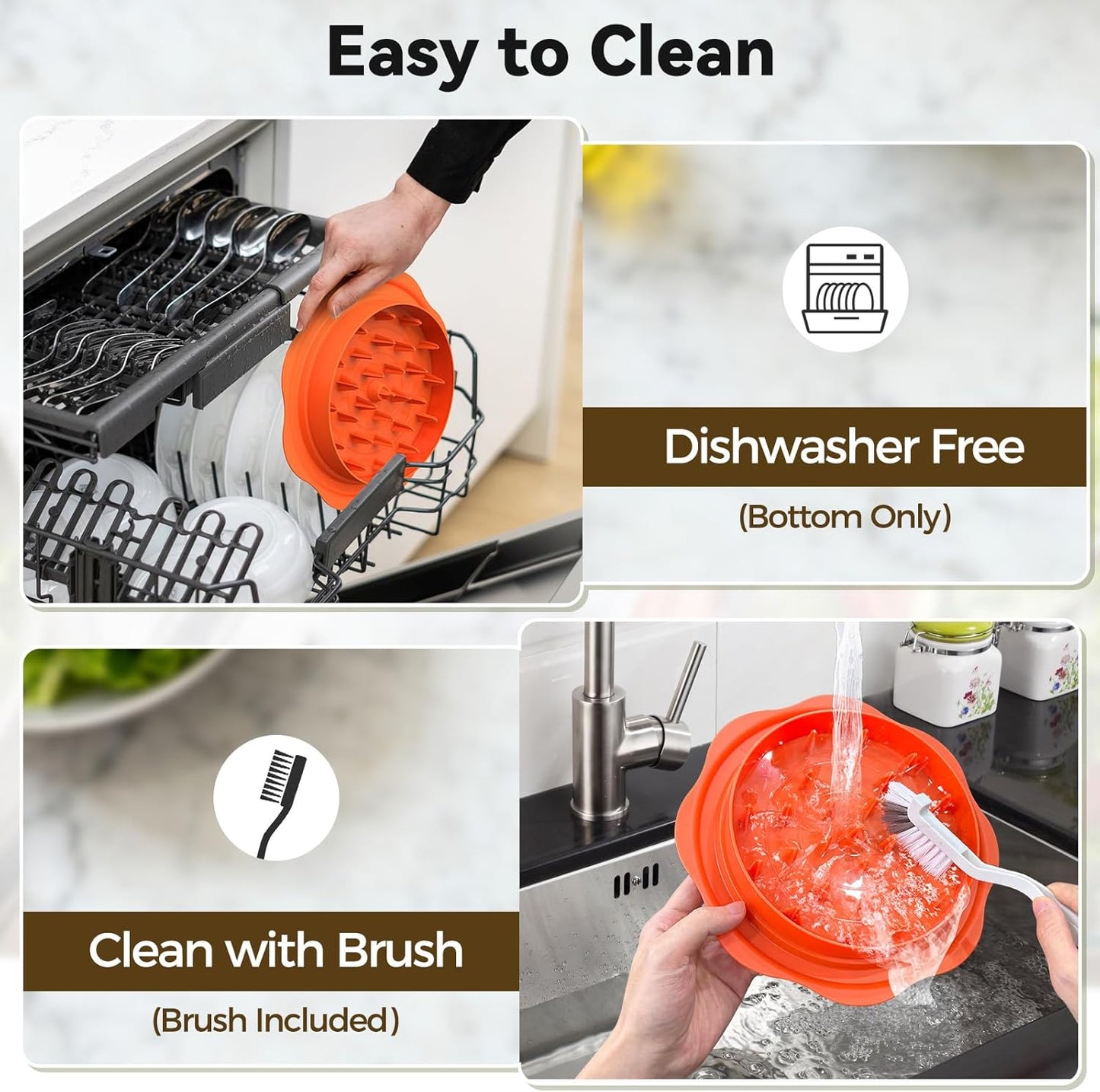 Ukeetap 10" Pro Chicken Shredder Tool - BPA-Free Meat Grinder with Ergonomic Handle & Anti-Slip Base, Orange