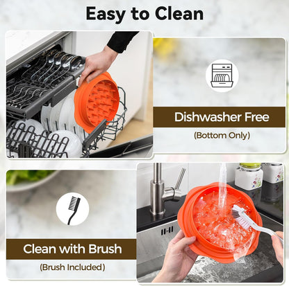 Ukeetap 10" Pro Chicken Shredder Tool - BPA-Free Meat Grinder with Ergonomic Handle & Anti-Slip Base, Orange