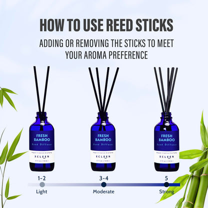 Reed Diffusers Set, 3.7 Oz Scent Diffuser, 6 Reed Diffuser Sticks, Home Fragrance Hyacinth, Peony & Citrus, Aromatherapy Oil Diffuser Reeds, More Masculine Scent, Bathroom & Office Decor 110ml