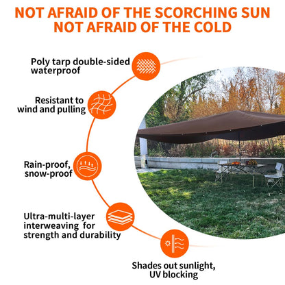 WUPUSDER Tarps Heavy Duty Waterproof 20x30ft, 16Mil Poly Tarps with Grommets, UV Resistant, Brown Multipurpose Tarpaulin with Reinforced Edges, Camping, Outdoor Coverings