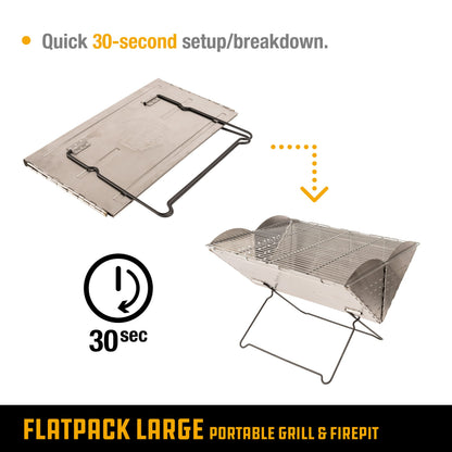 UCO Flatpack Stainless Steel Portable Grill and Portable Fire Pit
