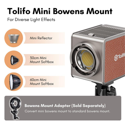 Tolifo 200W Bi-Color Handheld Spotlight Silent COB LED Video Light Kit, 2700K-6500K CRI97+/TLCI98+/12 Effects/APP Control, 360° Fill Lights for Photography/Studio/YouTube/TikTok/Live Streaming