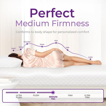 GAESTE 8-Inch Full Cooling Gel Memory Foam Mattress - Medium Firm, CertiPUR-US Certified, Removable Cover