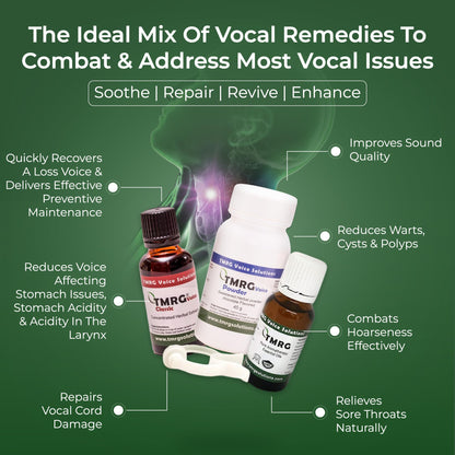 TMRG Powerful Vocal Recovery Kit-Normal - Professional Vocal Cord Remedy | 100% Natural Herbal Supplement for Sore Throat, Hoarse Voice, Hoarseness | Emergency Relief and Regular Maintenance
