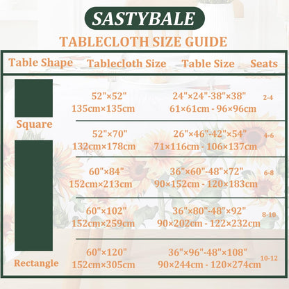 SASTYBALE Sunflower Tablecloth, White, 60x120 Inch Rectangle