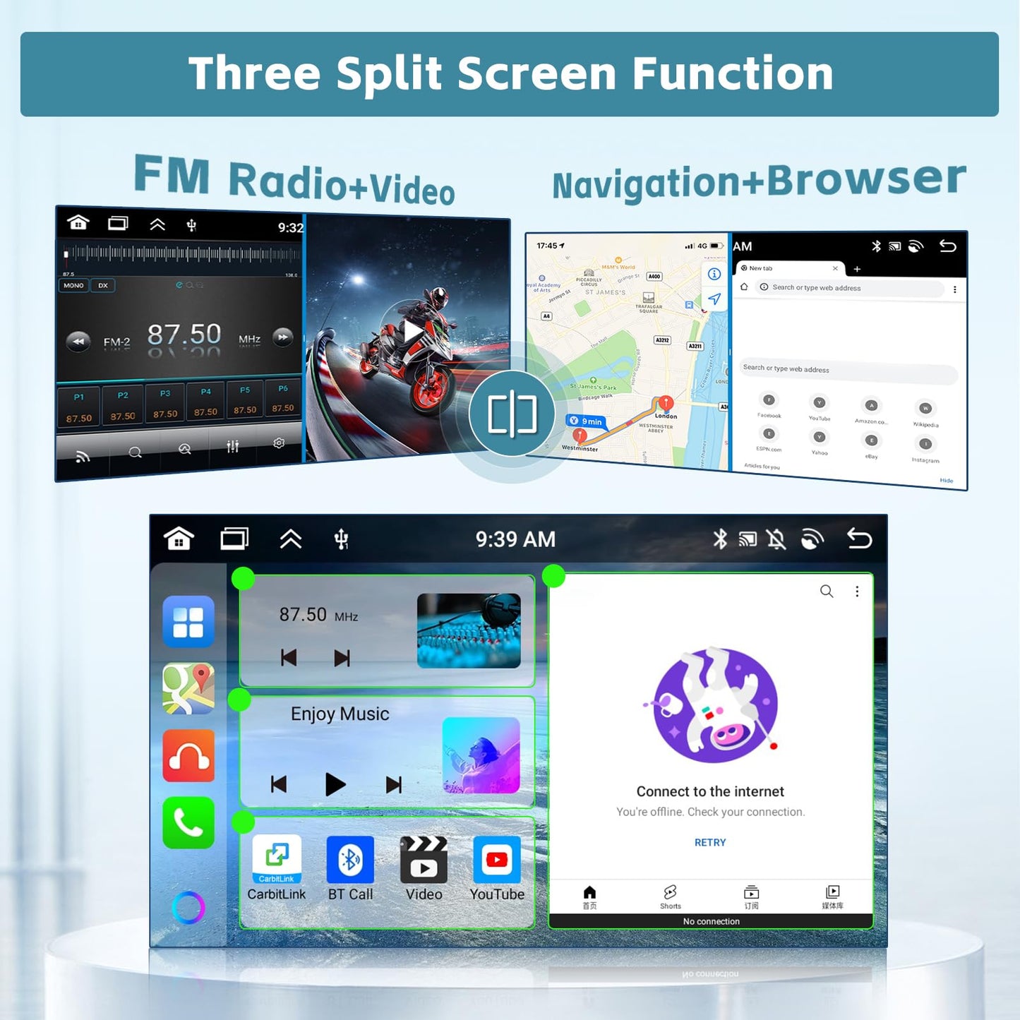 [6+128GB] Hikity Android 13 Car Radio for 2007-2010 Jeep Compass Patriot with Wireless Carplay, 10.1'' Touch Screen Stereo Dash Kit, Android Auto/32EQ DSP/Bluetooth 5.0/GPS/WiFi/SWC, Backup Camera MIC