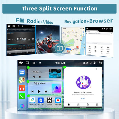 [6+128GB] Hikity Android 13 Car Radio for 2007-2010 Jeep Compass Patriot with Wireless Carplay, 10.1'' Touch Screen Stereo Dash Kit, Android Auto/32EQ DSP/Bluetooth 5.0/GPS/WiFi/SWC, Backup Camera MIC