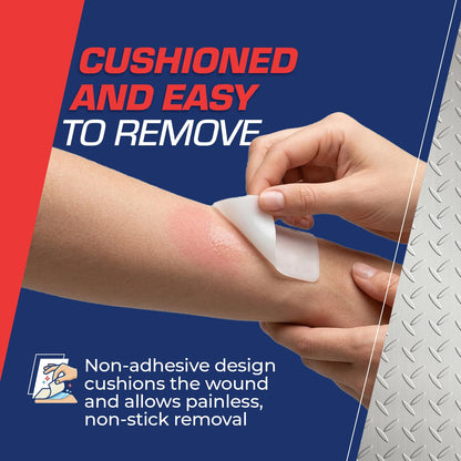 Dynarex DynaSafety XeroBurn Sterile Burn Dressings - Hydrogel Dressings with Tea Tree Oil - First Aid for Minor Burns - 4" x 4" - 15 per Box, 4 Boxes per Case