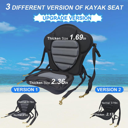 Hlogree 2PCS Kayak Seats with Thicken Padded Back Support with Accessories - Fit for Sit On Top,Ocean,Emotion,Lifetime,Perception Kayaks, Canoes & Boats