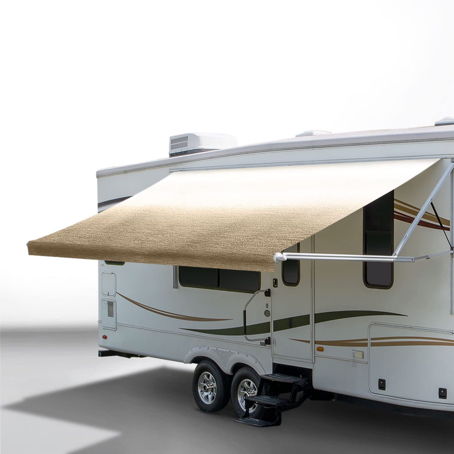 RecPro RV Awning Fabric Replacement | Width Options from 8 to 22 Feet | Variety of Color Options | 8' (96") Length RV Awning Replacement | Premium Vinyl (17' - Actual Width 16' 1", Tan/Camel Fade)