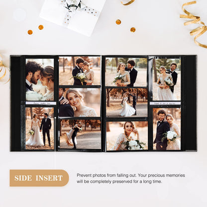 potricher Photo Album for 4x6 1000 Photos Linen Cover Extra Large Capacity Picture Book for Family Wedding Anniversary and Baby (Gray)