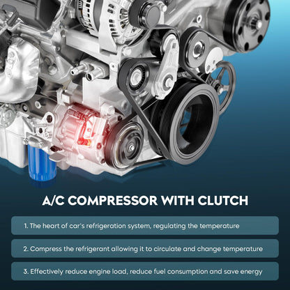 TadaMark AC Air Conditioner Compressor With Clutch Fits for Subaru Impreza 2.5L 2008-2014, for Forester 2.5L 2008-2013(Turbocharged), for WRX STI 2.5L 2015-2019, Note: for 2.5L Only, Not for 2.0L