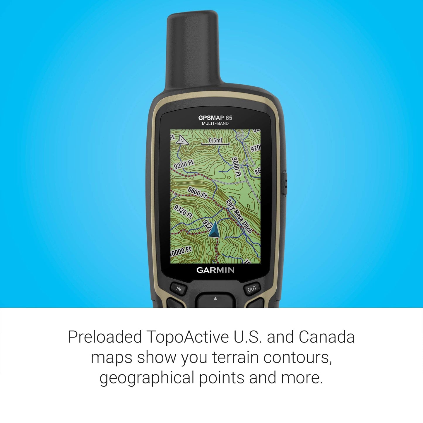 Garmin GPSMAP 65, Button-Operated Handheld with Expanded Satellite Support and Multi-Band Technology, 2.6" Color Display, 010-02451-00