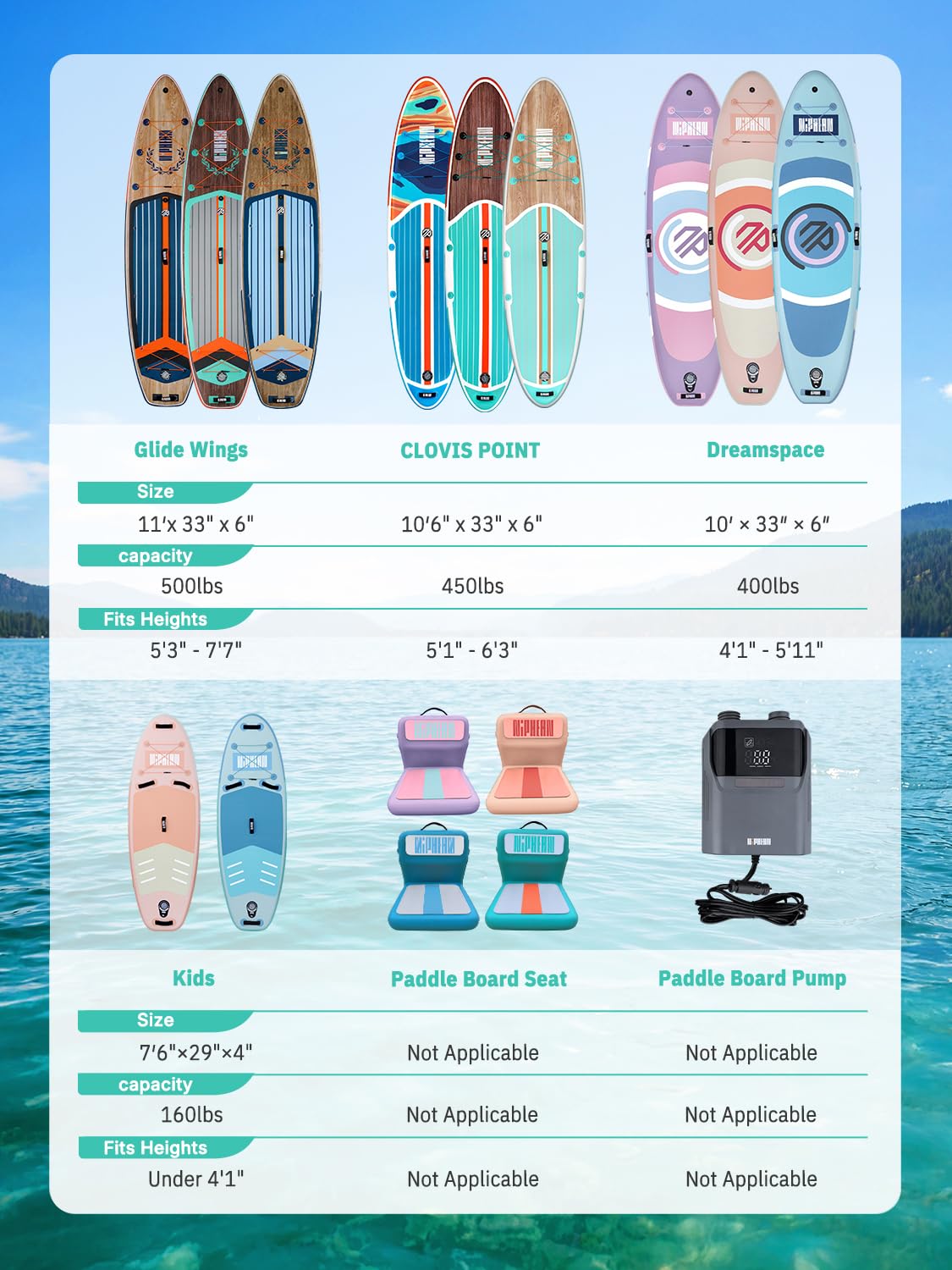 Niphean（Ultra-Light） Inflatable Paddle Board with StabilTrac Fin and Durable SUP Accessories, 10' Stand Up Paddle Boards for Adults & Youth, Versatile Yoga Paddle Board, Gift Ideas-Lavender Whispers