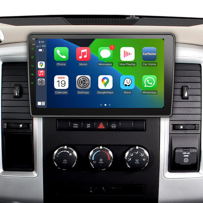 Liunx Car Radio for Jeep Wrangler JK Compass Grand Cherokee Dodge Ram Upgrade Stereo Wireless CarPlay Android Auto,10 '' Touchscreen Head Unit Bluetooth Mirror Link AM/FM SWC