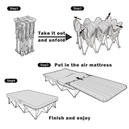 Naturehike CosyWild 2 Person Camping Cot Frame Only, Air Mattress Not Included, Folding Full Size Camping Bed Frame with Side Pocket and Carry Bag