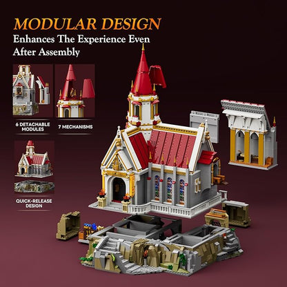 Medieval King's Castle Treasury Building Bricks Set - Middle Ages City Town Modular Collection Display Kit with Minifigures 3209 Pcs for Adults &amp Teens