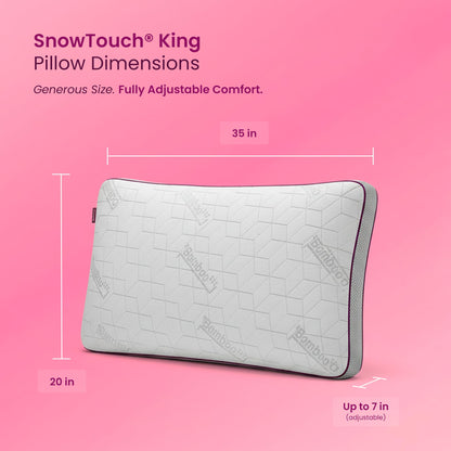 IWS SnowTouch® Adjustable Pillow, Neck Support, Bed Pillows for Sleeping, Gel Cross Cut Memory Foam for Side Sleepers (King (Pack of 1))