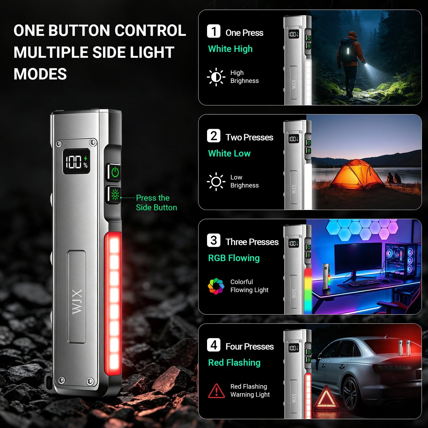 EDC Flat Flashlight, 1500 Lumens Rechargeable Pocket Flash Light with Magnetic Base, White LED, UV light, USB-C Charging for Camping, Emergency, Everyday Carry, Outdoor Working & Hiking (Bright Gray)