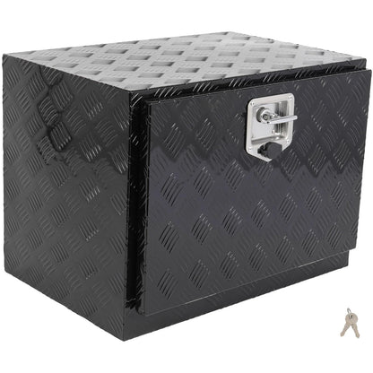 SCITOO 24 Inch Aluminum Diamond Plate Truck Bed Tool Box,Heavy Duty Crossover Storage for Most Full Size Pickups,Lockable Weatherproof Chest,Fits 24" Truck Beds,Easy Access to Load and Unload