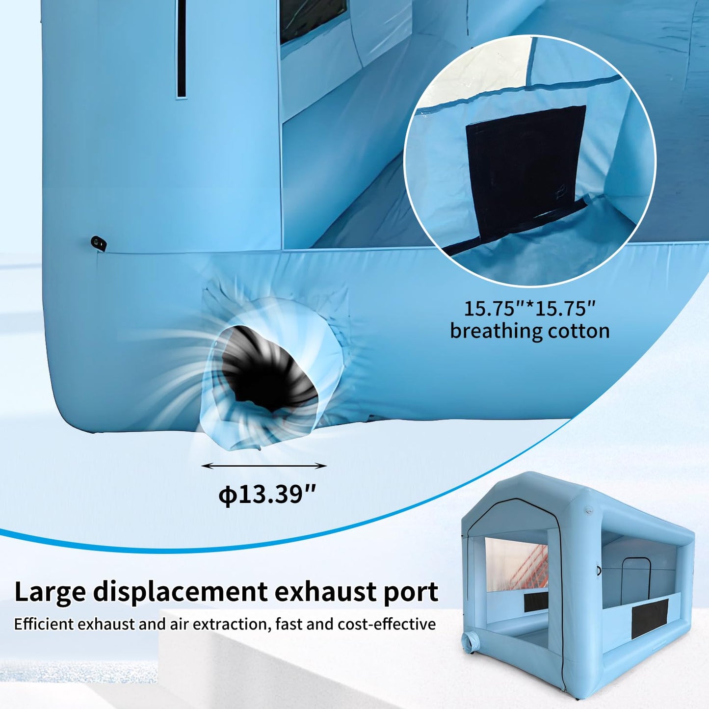COIIOI 23x13x9FT Inflatable Paint Booth, Spray Paint Tent with 750W+550W Blowers and Air Filter System, Blow up Paint Booth for DIY, Auto Refinish, Mobile Detailing,Motorcycle Garage