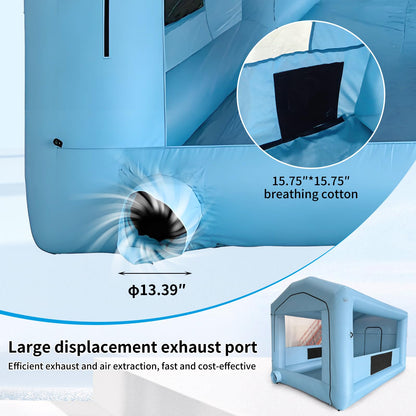 COIIOI 23x13x9FT Inflatable Paint Booth, Spray Paint Tent with 750W+550W Blowers and Air Filter System, Blow up Paint Booth for DIY, Auto Refinish, Mobile Detailing,Motorcycle Garage