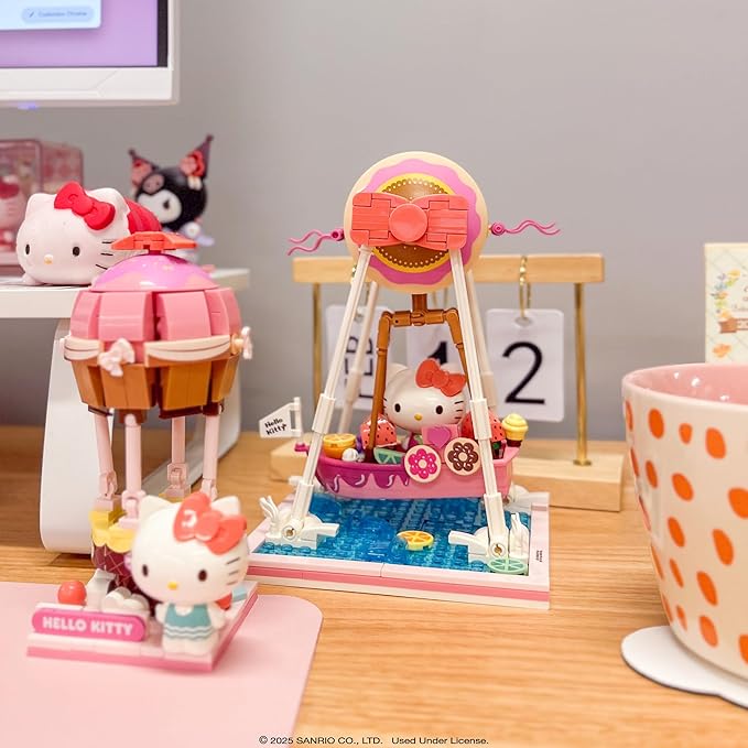 Hamee Sanrio Hello Kitty and Friends ‘Summer Wunderland’ Cute Water Theme Park Building Block Set Birthday Gift Party Favor Stress Relief Collectible Toy Compatible with Lego Block – Kuromi