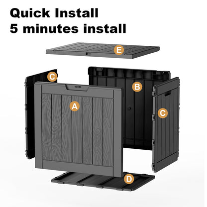 MAIUSCOLI 30 Gallon Outdoor Deck Box, Lockable Waterproof Outdoor Storage Boxes For Garden Tools,Indoor Cushions,Accessories Outside Storage Resin Weatherproof Container(Black)