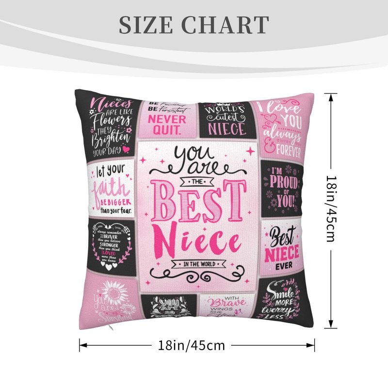 Niece Gifts from Auntie, 2026 Graduation Gifts for Niece from Aunt, to My Nieces Gift from Uncle Auntie, Best Birthday/Graduation Gifts for Nieces Adult from Aunts Pillowcases 18" x 18"