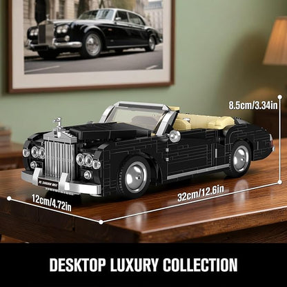 Mould King 10006 Classic Car Building Sets MOC Vintage Luxury Convertible Model Building Blocks Kits Gift for Teens/Adults Collections Enthusiasts (1096+ Pieces