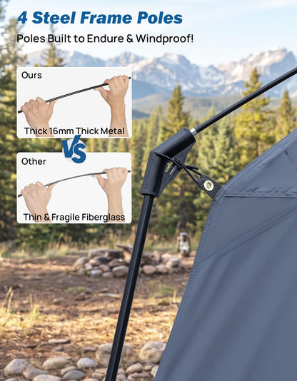 JOYTUTUS SUV Tent for Camping with Rainfly 2026 Upgrade, Strong Four Steel Frame Poles, 5-9 Person Big Car Tent with Ventilated Double Door, Movie Screen, 8' W X 10' L X 7' H, Fit for SUV CUV Van