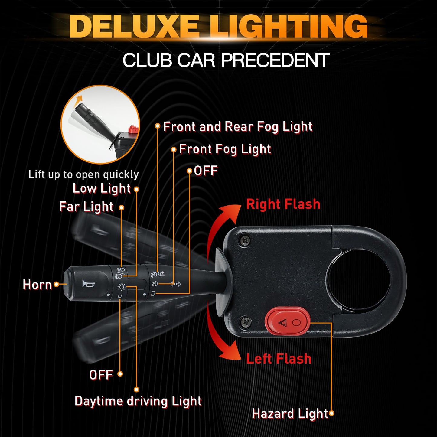 NOKINS 7-Colored Golf Cart LED Lights Kit,Fit Club Car Precedent Golf Cart with Headlight and Scanning Turn Tail Light Kit for Club Car Precedent Gas and Electric Models