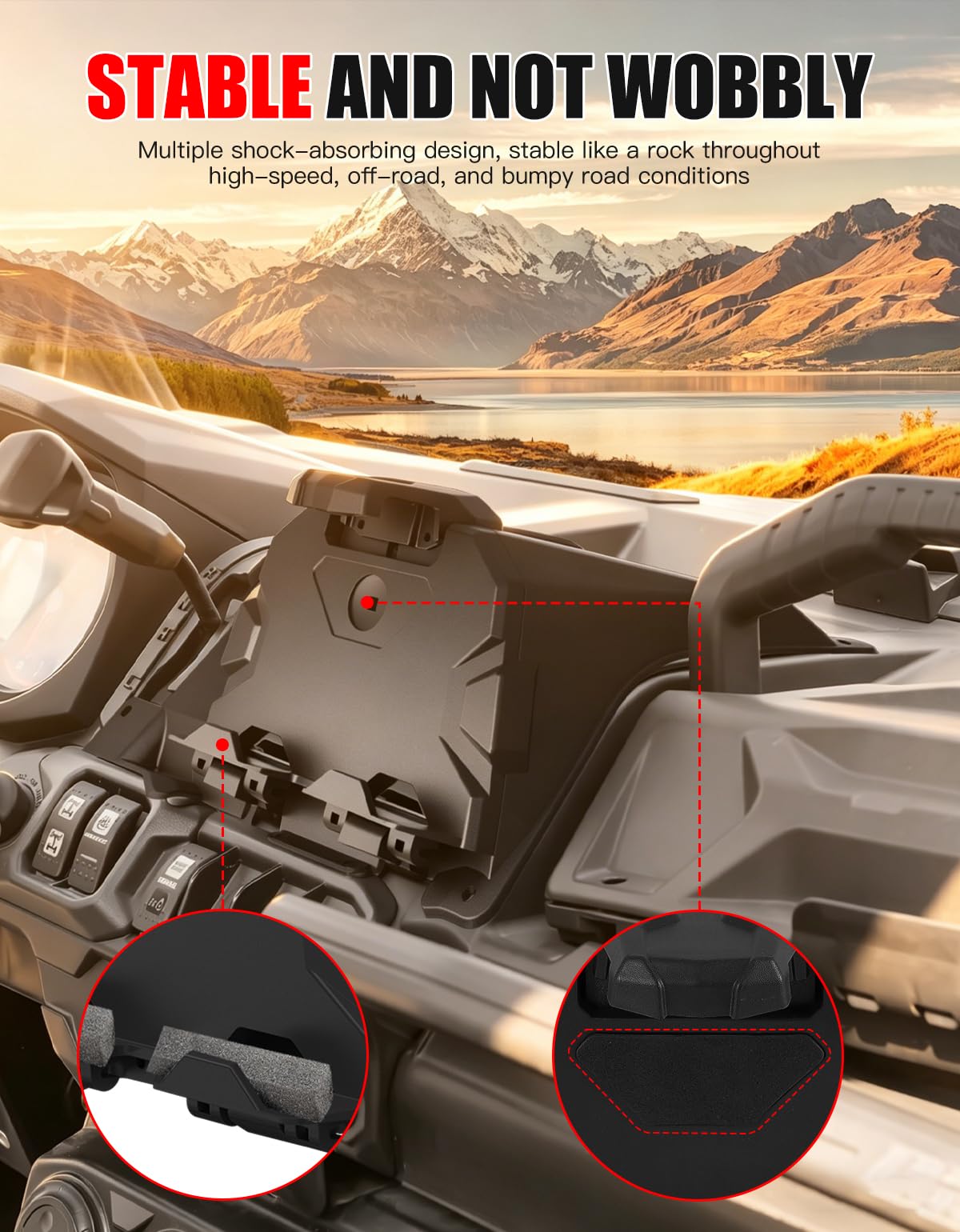 XATVXUTV Electronic Device Holder with Storage Integrated for Can Am Defender, Electronic Device GPS Mount Phone Tablet Holder with Extra Storage Box for Can-Am Defender HD9 MAX 2022-2025 Accessories