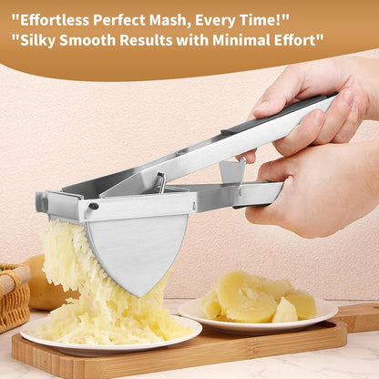 Skiennix Heavy Duty Potato Ricer - 22oz Stainless Steel Masher with Silicone Handle for Perfect Mashed Potatoes