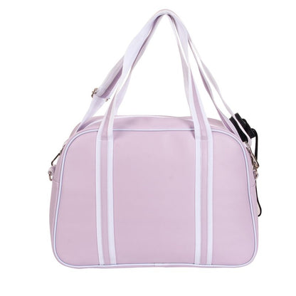 Purple PU Leather Women Sports Shoulder Gym Bag Pickleball Duffle Bag Pickleball Tote Bag with Front Pocket for 2 Paddles, Inner Storage Pockets, Mesh Water Bottle Holder and Adjustable Shoulder Strap